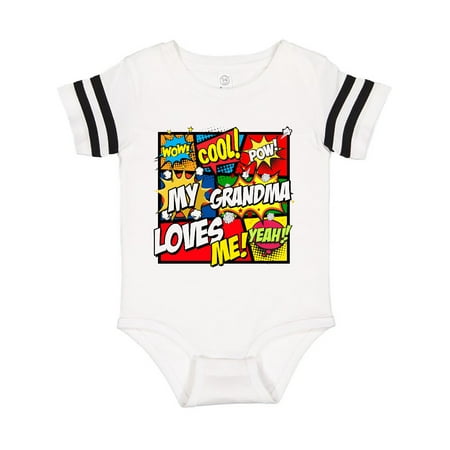 

Inktastic My Grandma Loves Me Superhero Gift Baby Boy or Baby Girl Bodysuit