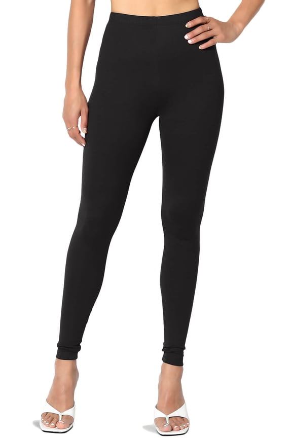 Women's Super Soft Lightweight Comfortable Elastic High Waist Full Length Ankle Leggings
