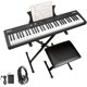 thumbnail image 2 of Yeshouse teclado de piano eléctrico portátil de 61 teclas semipesadas, altavoces integrados, pedal de sustain, soporte y taburete, ideal para principiantes y profesionales, 2 of 7