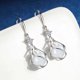 thumbnail image 4 of HomeKingdee Women's Geometric Double Diamond Earrings - Fashionable Square Dangle Earrings, Hypoallergenic Alloy, for Daily Wear and Gift Occasions, 4 of 5