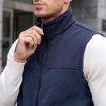 thumbnail image 5 of Riecok Fleece Vest for Men with Pockets Sleeveless Stand Collar Zip up Jackets Thermal Solid Warm Casual Outerwear Dark Blue L, 5 of 8