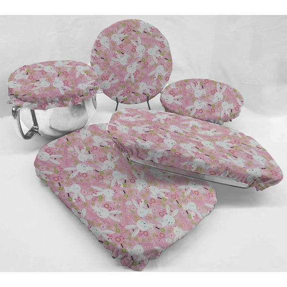 Happy Easter Bunny Reusable Fabric Bowl and Casserole Pan Covers by Penny's Needful Things (5 Cover Set)