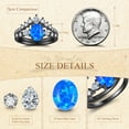 thumbnail image 4 of NUNCAD Women's Bridal Rings Sets 925 Sterling Silver 1.25ct Oval Cut Blue Opal Wedding Ring Set Cubic Zirconia Black Rings, 4 of 5
