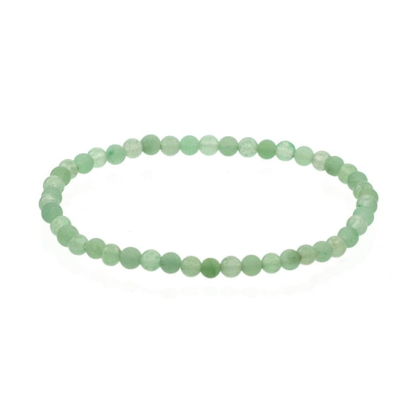 LTC Designs Alternating Matte and Glossy 4mm Round Green Aventurine Bracelet, 6.5" for Men, Women, and Friends, Wear as a Single or Stacked with other Bracelets