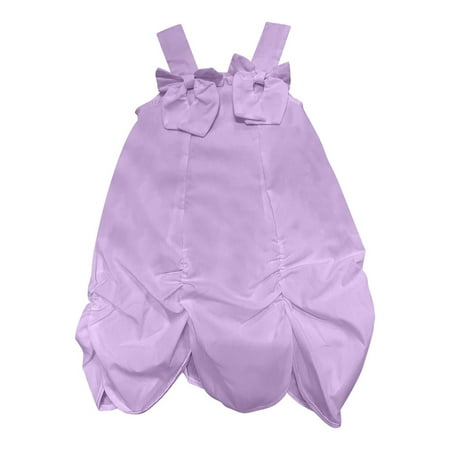 

Summer Dresses For Girls Kids Sleeveless Casual Sundress Holiday Irregular Double Bow Dress For 7-8 Years