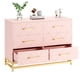 thumbnail image 2 of 6-cajón moderno rosa wood cómoda & chest para closet, mesa de tv, y almacenamiento gabinete, 2 of 8