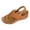 Brown, variant on Orthopedic Sandals for Women Low Wedge Arch Support Flip Flops Hook and Loop Slingback Summer Outdoor Nonslip Walking Shoes Green Size 9.5