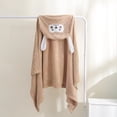 thumbnail image 4 of Tfken Child Boys Comfy Pajamas Robe Soft Sleepwear Nightwear Warm Casual Pajamas Robe Hooded Comfortable Bathrobe Homewear Classic Loungewear Outfit Size 5-10 Years Brown, 4 of 6