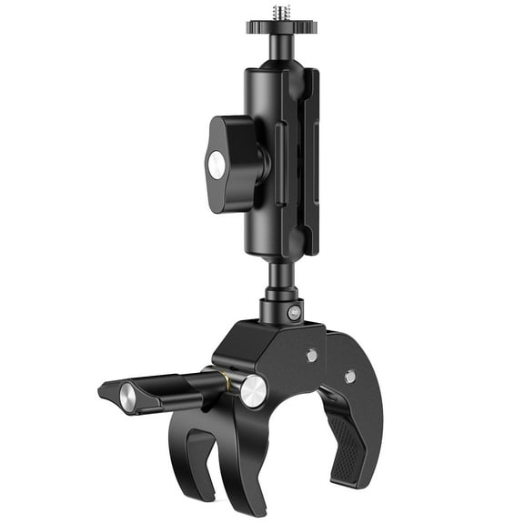 Ulanzi R105 Bicycle Rail Mount Clamp with 1/4" Screw & GoPro Adapter – 360° Rotating Metal Handlebar Camera Mount for GoPro, DJI, Insta360, and Action Cameras