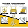 thumbnail image 5 of 5 Step Heavy-Duty Safety Aluminum Rolling Platform Ladder, 375 lbs Capacity, 20"x 24" Work Platform with 360° Guardrail System, Industrial & Warehouse Ladder, 5 of 9