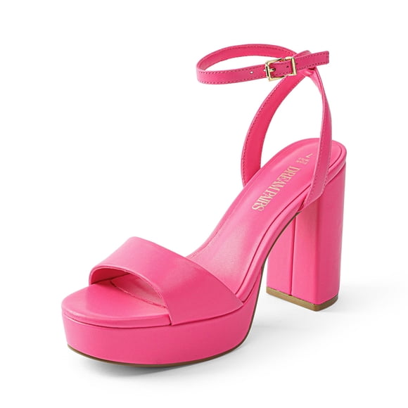 Sandalia DREAM PAIRS SDHS2423W Tacón Plataforma Chunky Rosa Fucsia