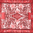thumbnail image 1 of Ahgly Company Indoor Square Medallion Red Traditional Area Rugs, 6' Square, 1 of 4