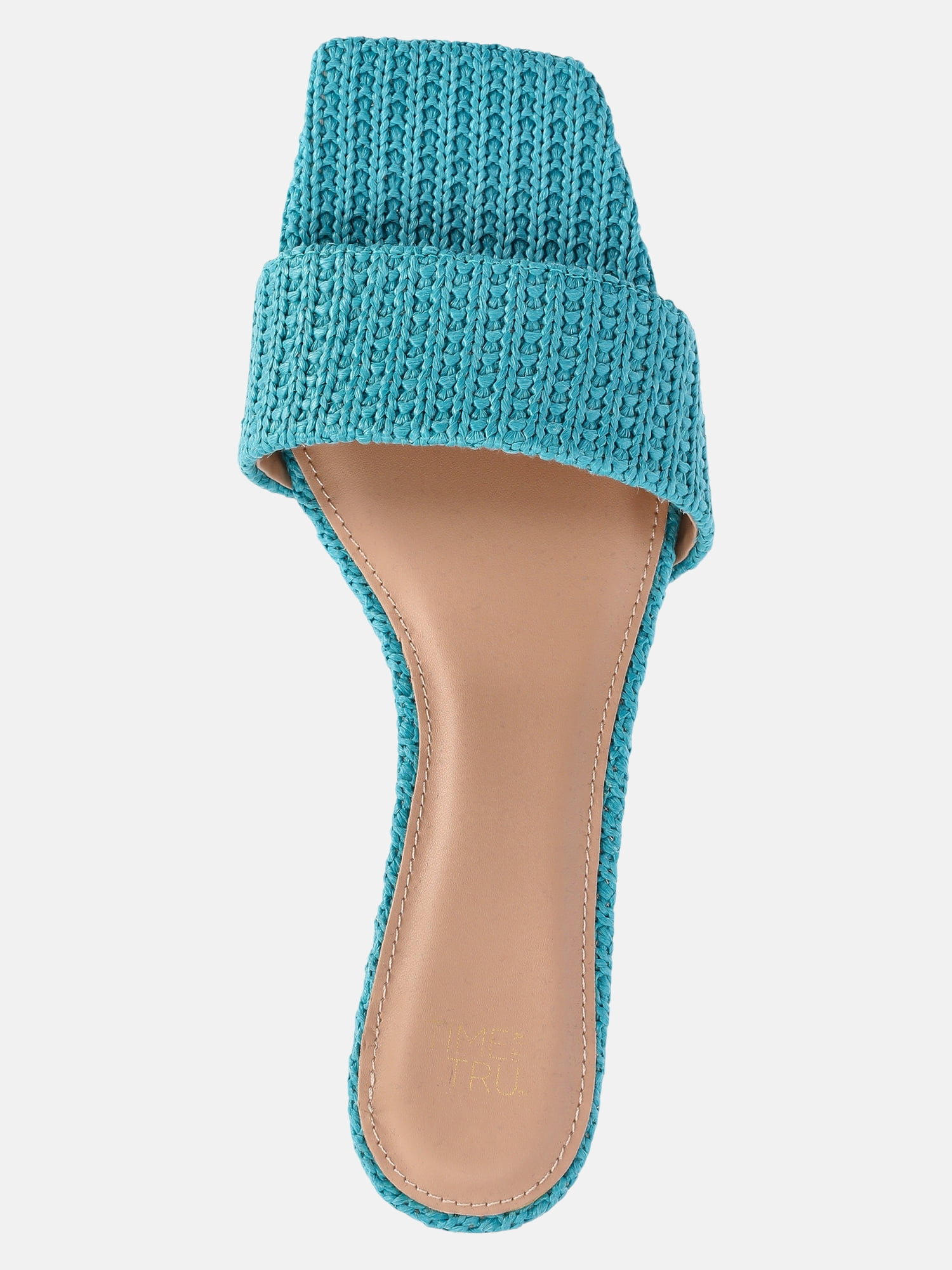 Time and Tru Women's Raffia Kitten Heel Sandals