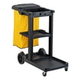 thumbnail image 5 of Clean Tek Professional Black 3-Shelf Janitor Cart - 18 gal Bag, Lid - 44" x 18 1/2" x 39" - 1 count box, 5 of 10