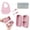 Pink, variant on Lumikrypt 6 Pcs Travel Silicone Baby Feeding Set, Portable Toddler Plates with Suction, Soft Spoon & Fork, Foldable Bib and Waterproof Storage Bag, BPA-Free Baby Self Feeding Utensils, Dishware(Pink)