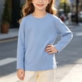 thumbnail image 2 of Loopsun Kids Boys Girls Fall Tops 1-11Years Solid Long Sleeve Pullover Shirts, 2 of 5