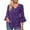 Purple, variant on Womens T Shirts Pleated Three Quarter Sleeve Glitter Corset Top Sequined V Neck Elegant Fashionable Womens Tops White M