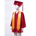 thumbnail image 2 of YONGHS Girls Graduation Gown Cap Set Kindergarten Preschool Church Robe Kids Children Uniform Outfit Red 36, 2 of 7