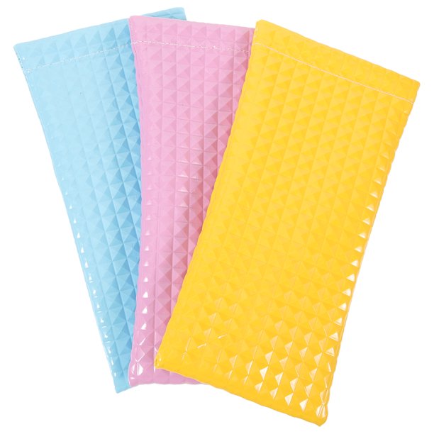 3 bolsas portátiles para guardar gafas de sol, sencillas y únicas, de cuero, para mujeres y niñas.