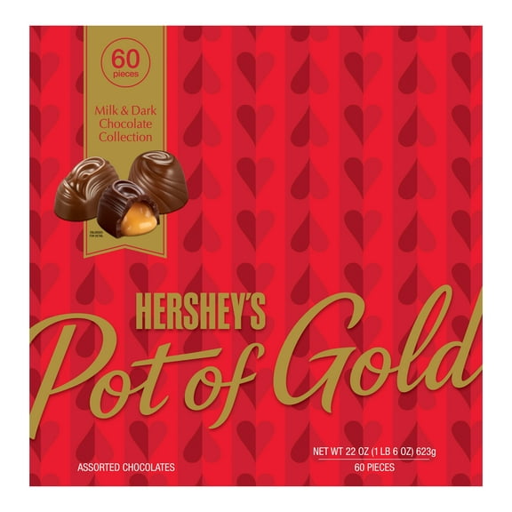 Hershey’s Pot Of Gold Assorted Chocolate Red Valentine Box 22oz 60 Pieces