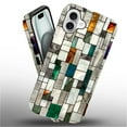 thumbnail image 2 of Punmada Compatible with iPhone 16 Plus Glossy Case For Girl Boy Full Body Protective Hard Shell Esthetics Pattern Colorful Stones Blocks Stained Glass, 2 of 7