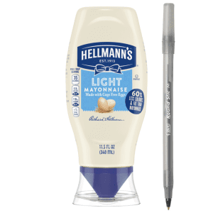 Hellmann's Light Mayonnaise Squeeze Mayo with pen