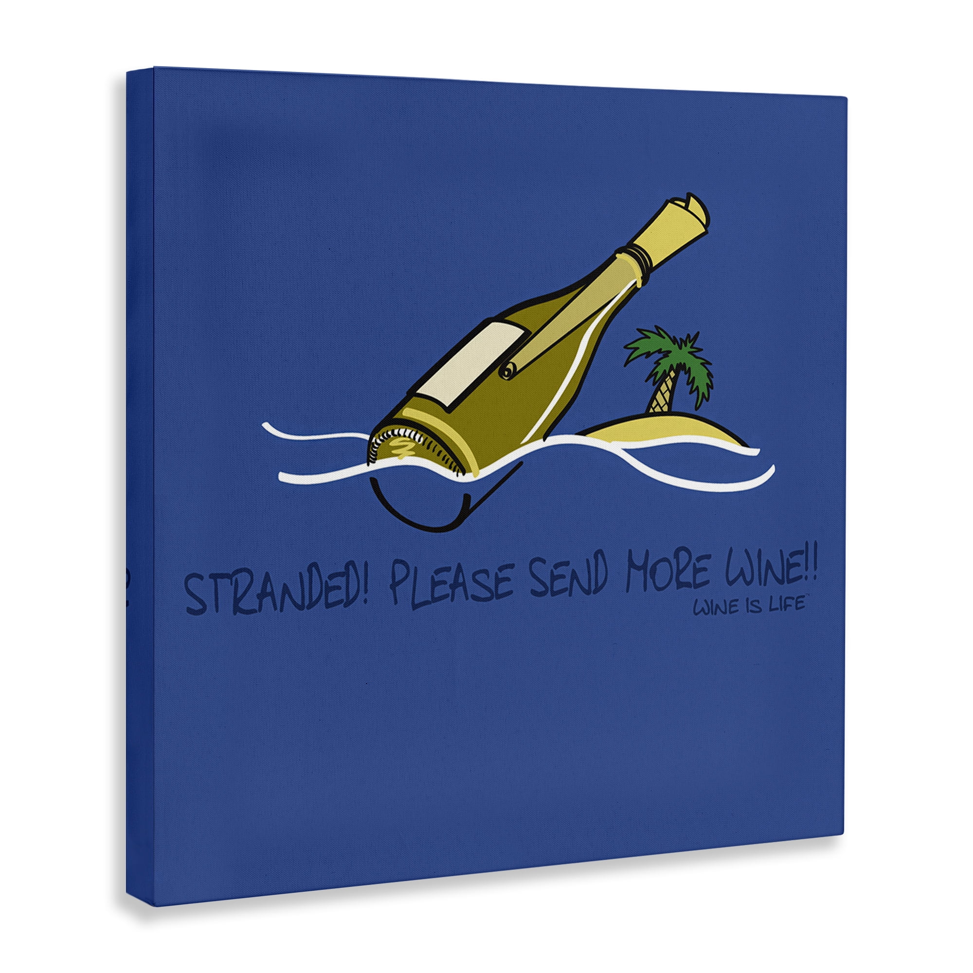 Stupell Industries Stranded Send More Wine Food & Beverage Painting Wrapped Canvas Art Print Wall Art, 30 x 30