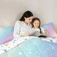 thumbnail image 5 of jejeloiu Horoscope Theme Bedding Comforter Set,Constellation Print Twin Comforter Sets,Blue Pink Purple Ombre Bedding Set For Kids,Luxury Bedroom Decor Reversible,2 Pieces, 5 of 8