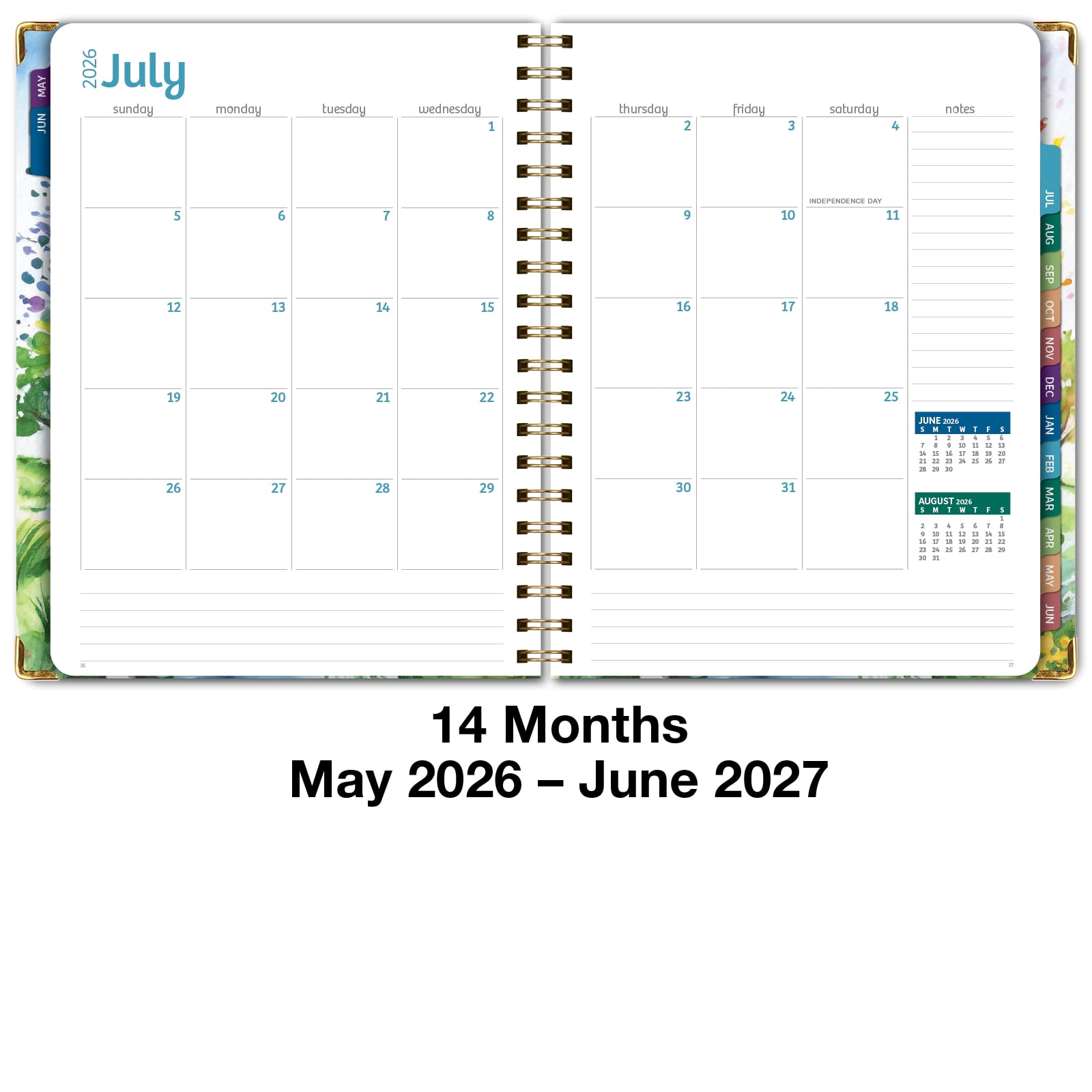 2026-2027 Excello Brands 8.5" x 11" Academic Year Hardcover Fashion Planner, Weekly/Monthly, 14 Month, Tree Seasons