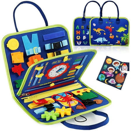 

THRENS Early Learning Felt Sensory Activity Board with Handle for Toddlers Lightweight Portable Montessori Board Toy