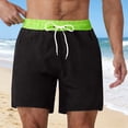 thumbnail image 1 of Men's Casual Shorts with Comfortable Stretch Waist and Flat Front Design for Everyday Outdoor Activity Large-Cut Spring Summer Fall Wear, 1 of 6