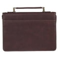thumbnail image 2 of Christian Art Gifts Classic Vegan Leather Bible Cover for Men & Women: Hope & Future Encouraging Scripture Verse, Debossed Design, Sturdy Easy Carry Case, Pockets, Pen Loops Storage, Brown/Tan, XL, 2 of 5