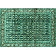 thumbnail image 1 of Ahgly Company Machine Washable Indoor Rectangle Persian Turquoise Blue Traditional Area Rugs, 7' x 9', 1 of 4