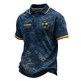 thumbnail image 2 of Colombia 2026 Soccer Cup Fan Jersey for Men, Short Sleeve Polo Shirt with Cityscape & Tricolor Graphic, Breathable Mesh Sports Top, 1 PC Royal Blue XXXL, 2 of 5
