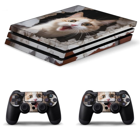 Decal Skin for PS4 Slim / PS4 Pro / PS4, Whole Body Vinyl Sticker Cover for Playstation 4 Console and Controller (cat)