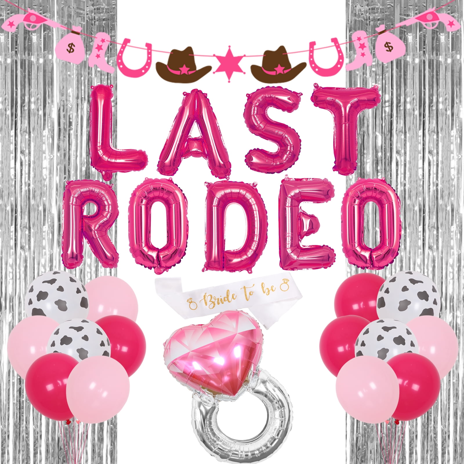Last Rodeo Bachelorette Party Decorations Western Cowgirl Garland Bride To Be Sash Balloons Bridal Shower Party Supplies