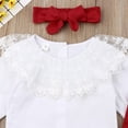 thumbnail image 6 of Douhoow Newborn Baby Girls Princess Clothes Set Long Sleeve Lace Tops Suspender Shorts, 6 of 8