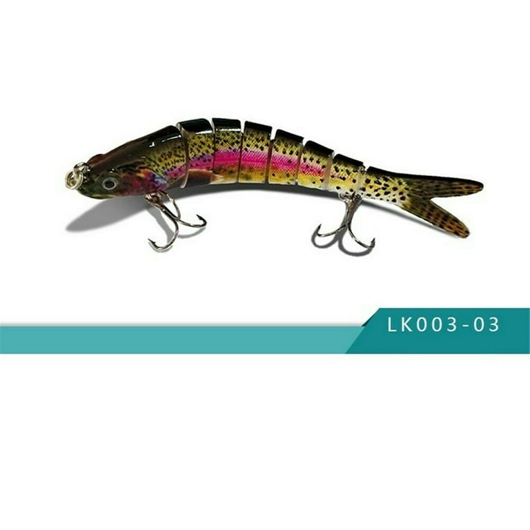 Fishing Lures 8Segments And 5 Inches Swimbait Tackle Hook Crank Bait - C
