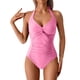 thumbnail image 1 of Traje de Baño de Color Sólido de las Mujeres, Conservador Plisado una Pieza con Cuello Halter para la Playa Y la Piscina, Secado Rápido Traje de Baño de Verano, 1 of 9