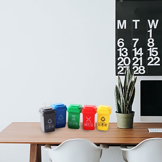 Desktop Organizer Mini Can with Lid for Efficient Workspace Management Ideal Pen and Pencil Holder Versatile Garbage Sorting Solution for and Home