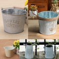 thumbnail image 6 of Shabby Chic Vintage Tin Buckets Box Plants Succulent Pot French Design Can - 1, 10x8cm 1, 6 of 8