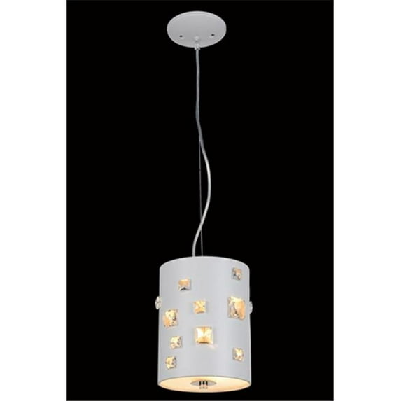 2058D7WH-RC 7 Dia. x 9 H in. Candice Collection Pendant lamp - Royal Cut, White Finish
