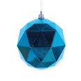 thumbnail image 1 of Vickerman M177412DS 6 in. Turquoise Shiny Geometric Christmas Ornament Ball - 4 per Bag, 1 of 2