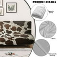 thumbnail image 3 of SCRAWLGOD Cow Print Brown Beige Armless Futon Cover Soft Sofa Cover Washable Futon Mattress Covers Dustproof Couch Slipcover Furniture Protector with Elastic Bottom, 3 of 7