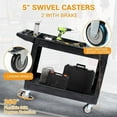 thumbnail image 2 of 2 Tier Rolling Utility Cart, Heavy Duty Service Cart with Storage Handle, 360° Wheels, 550 Lbs Capacity, Plastic ToolCart Detailing Cart for Warehouse, Garage, Workshop, 40.5x17.7 in, 2 of 9