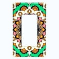 thumbnail image 5 of Metal Light Switch Plate Cover Orange Green Mandala Flower Tile Pattern MDL119, 5 of 13