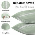 thumbnail image 5 of Outdoor Waterproof Throw Pillow Covers Set of 2 Sage Green Vertical Stripes Pillowcases Lumbar Outdoor Pillows Cushion Case 20x12 Inch Classic Striped Patio Pillows for Couch Sofa Bed Garden, 5 of 9