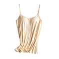 thumbnail image 3 of qolati Nursing Tank Tops for Breastfeeding Sports Maternity V Neck Soft Camisole Shirts with Built in Bra Beige XL, 3 of 9