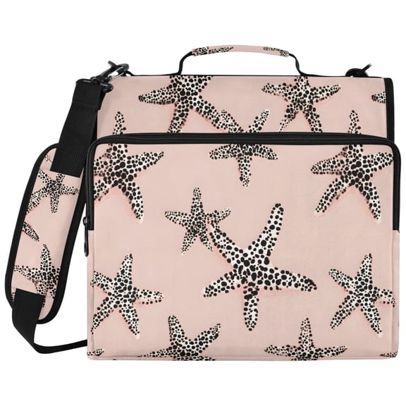 ALAZA Zipper Binder Starfish Polka Dot Pattern 2 inch 3 Ring 500 Sheet Capacity Trapper Keeper File Folder Organizer Bag
