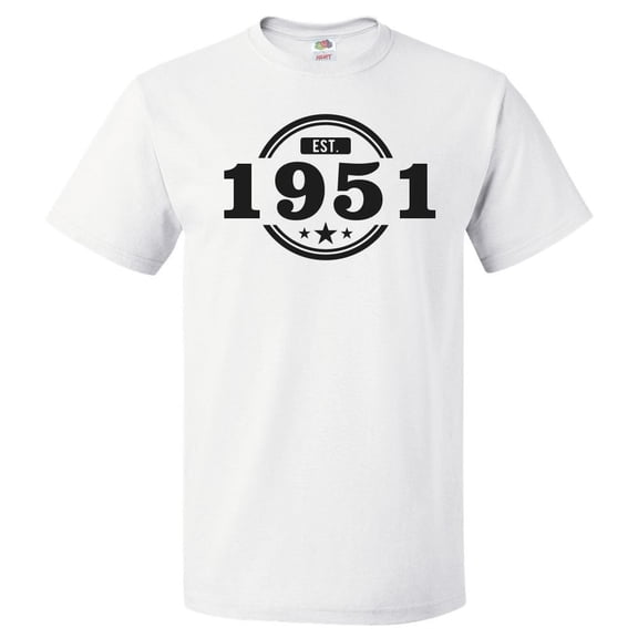 75th Birthday Gift For 75 Year Old Established 1951 T Shirt